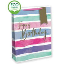 Female Happy Birthday Stripes X-Large Gift Bag 6pk