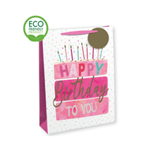 Pink Birthday Cake Large Gift Bag 6pk