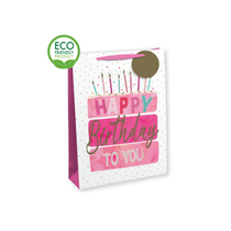 Pink Birthday Cake Medium Gift Bag 6pk