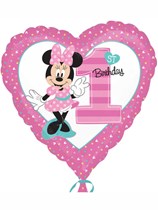 Minnie Mouse 1st Birthday 18" Heart Foil Balloon