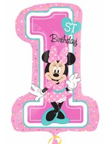Minnie 1st Birthday 28" Supershape Foil Balloon