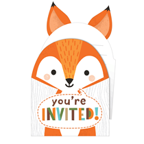 Woodland Animals Pop Up Invitations & Envelopes 8pk