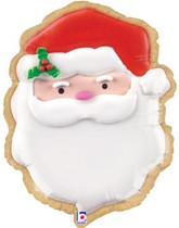 Christmas Santa Shape Cookie 24" Foil Balloon