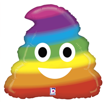 Rainbow Emoji Poop 20" Foil Balloon