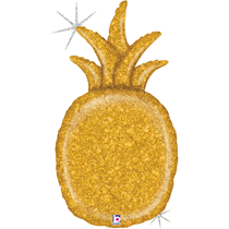 Gold Glitter Holographic 35" Pineapple Foil Balloon