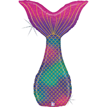 Glitter Holographic Mermaid Tail 46" Foil Balloon