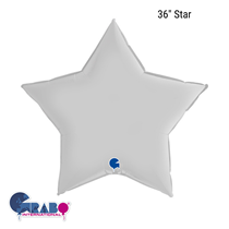 Grabo Satin White 36" Star Foil Balloon