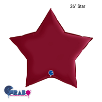 Grabo Satin Cherry Red 36" Star Foil Balloon