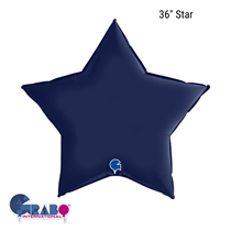 Grabo Satin Navy Blue 36" Star Foil Balloon