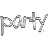 Silver Party Freestyle 37" Foil Letters Balloon