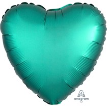 Satin Luxe 18 Inch Heart Shaped Green Foil Balloon