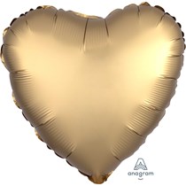 Gold Sateen Satin Luxe Foil Heart Balloons