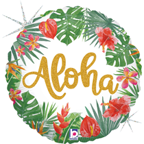 Tropical Aloha Holographic 18" Foil Balloon