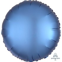 Round Satin Luxe 18 Inch Shaped Blue Foil Balloon