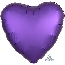 Satin Luxe 18 Inch Heart Shaped Purple Foil Balloon