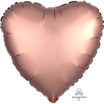 Satin Luxe 18 Inch Heart Shaped Rose Copper Foil Balloon