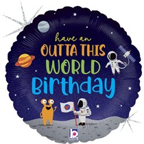 Outta This World Space Birthday 18" Foil Balloon