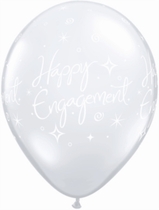 Diamond Clear Engagement Elegant Sparkles 11" Latex Balloons 25pk