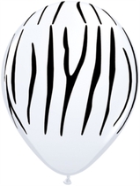 Zebra Stripes Animal Print 11" Latex Balloons 25pk