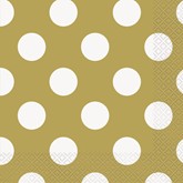 Gold Polka Dots Luncheon Napkins 16pk