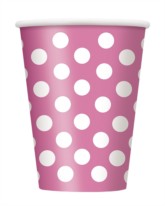 Pink Dots 12oz Large Paper Cups 6pk