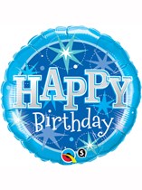Blue Happy Birthday Sparkle 18" Foil Balloon