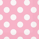 Lovely Light Pink Dots Luncheon Napkins 16pk