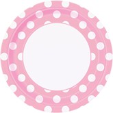 Lovely Light Pink Dots 9" Round Paper Plates 8pk