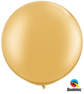 Gold Round 30" Latex Balloons 2pk