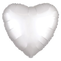 Satin Luxe 18 Inch Heart Shaped White Foil Balloon