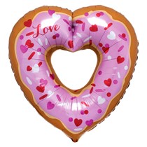 Valentine's Day Donut Heart 26" SuperShape Foil Balloon