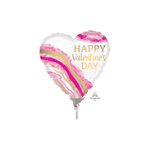 Valentine's Watercolour Mini Shape Heart Foil Balloon
