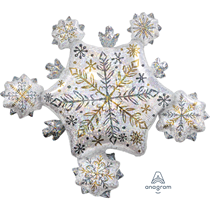 Christmas Snowflake Holographic Cluster 32" Foil Balloon