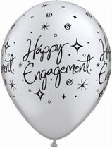 Assorted Engagement Elegant Sparkles 11" Latex Balloons 25pk