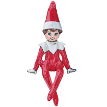 Christmas Elf On The Shelf Foil Multi Balloon