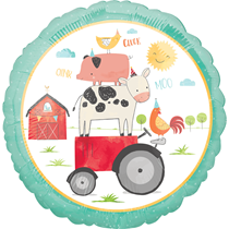 Farmyard Animals & Tractor 18" Foil Balloon