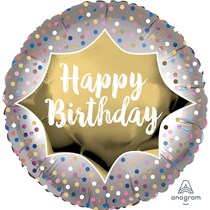 Happy Birthday Satin Luxe 18" Foil Balloon