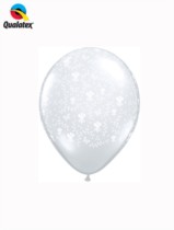 5" Diamond Clear Flowers Latex Balloons - 100pk