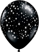 Onyx Black Stars 11" Latex Balloons 25pk