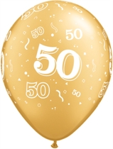 Gold 50 Printed Latex 11" Balloons 25pk