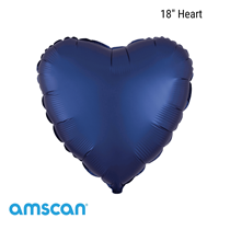 Satin Luxe Pastel Navy Blue Heart Foil Balloon