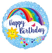Happy Birthday Rainbow 18" Foil Balloon