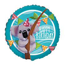 Koala Party Happy Birthday 18" Foil Balloon