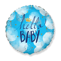 Blue Hello Baby 18" Foil Balloon