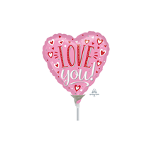 Valentine's Day Love You 9" Mini Foil Balloon