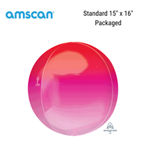 Red & Pink Ombre Orbz 15" Foil Balloon