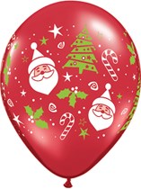 Red Santa & Christmas Tree 11" Latex Balloons 50pk