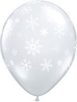 Snowflakes & Sparkles 11" Diamond Clear Latex Balloons 50pk