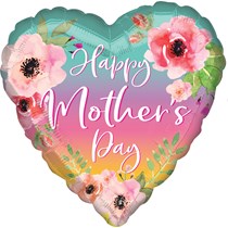 Happy Mothers Day Cœurs Pastel 18" Holographique Foil Balloon
