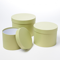 Sage Green Round Lined Hat Boxes - Set of 3